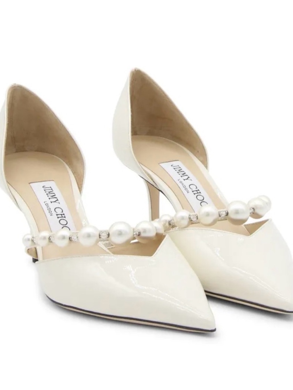 Jimmy Choo, Aurelie 65, color LATTE/WHITE, SIZE EU 39